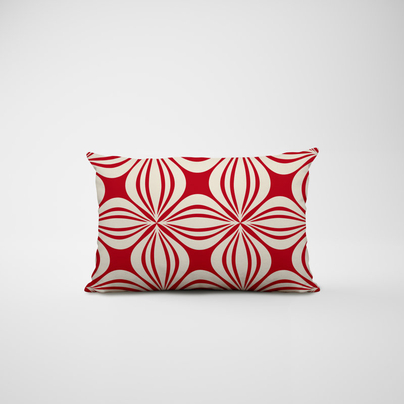 Housse et insert de coussin rectangulaire en polyester pour l'intérieur et l'extérieur, Rouge