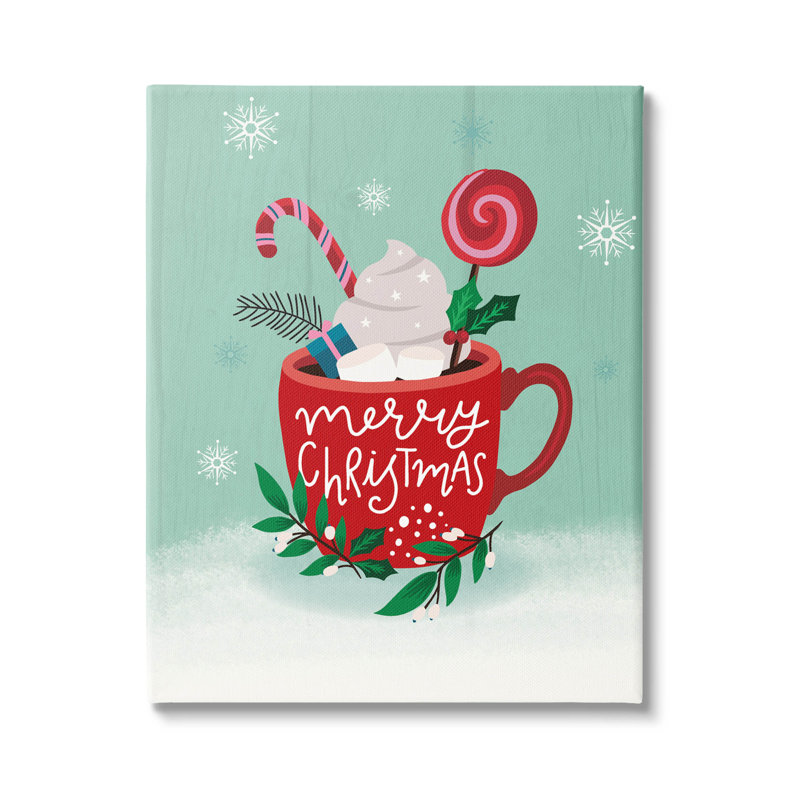 «Merry Christmas Warm Cocoa» par Louise Allen Designs, H 48 po x l 36 po x P 1,5 po