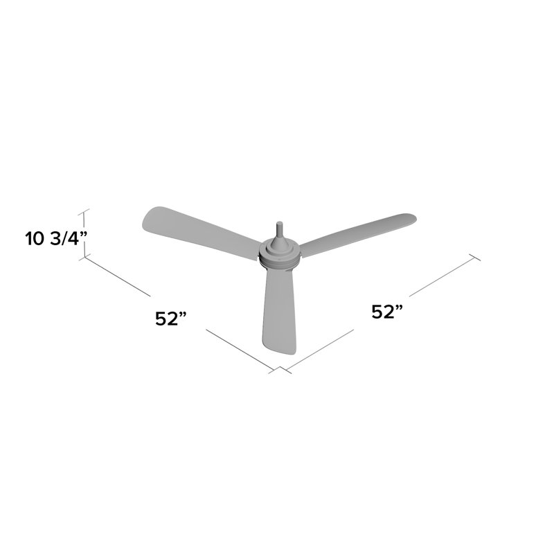 52" Rudolph 3-Blade Propeller Ceiling Fan with Wall Control, Flat White
