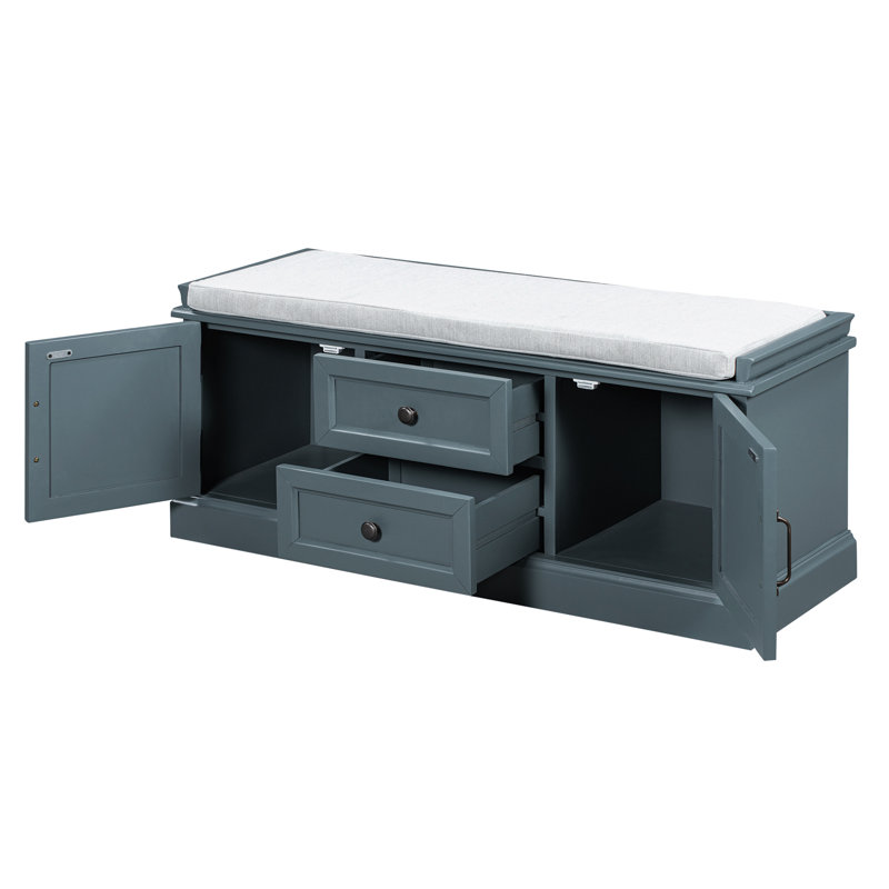 Banc de rangement Verdell, Bleu foncé
