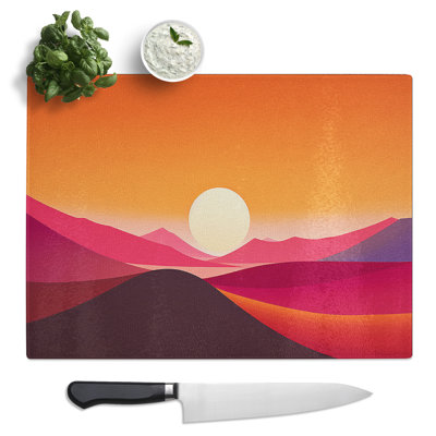 Sunset Minimalism No.4  Glass Chopping Board