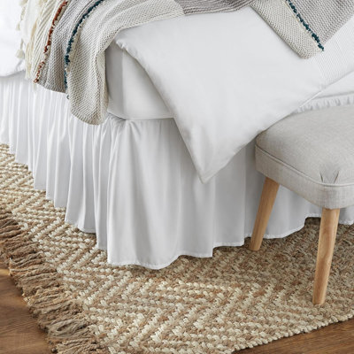 Jupe de lit légère à volants, style classique, 100% microfibre douce et élégante avec une chute de 16 po, lavable à la machine, infroissable, grand