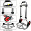 Folding Hand Truck, Heavy Duty 60kg Loading Capacity, Transport Trolley on Wheels with Extendable Handle, Moving Trolley for Deliveries, Luggage, Groceries
