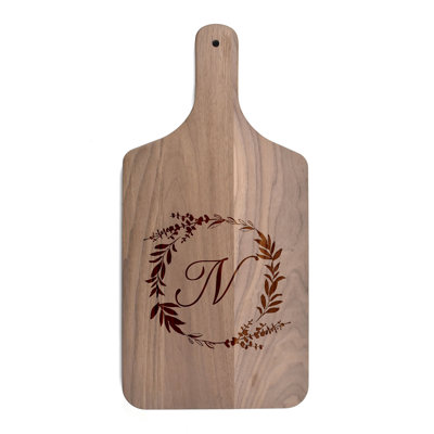 Floral Wreath Monogram - N Cutting Board