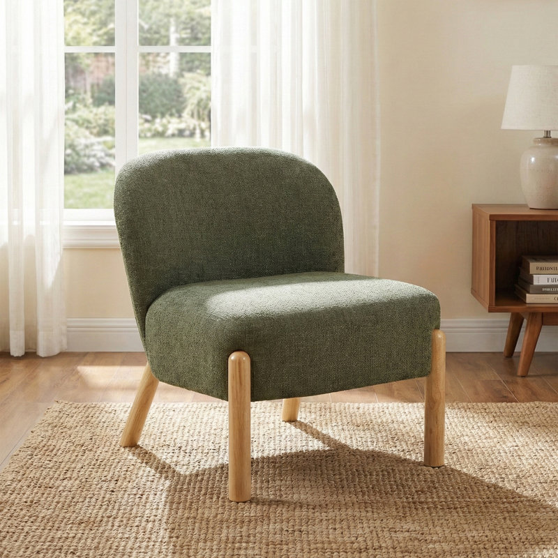 Alarick Soft Touch Fabric Accent Chair, Moss Green