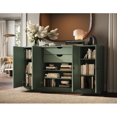 Palace Imports 100% Solid Wood 65" Sideboard with Shaker Doors, 2-Drawers & Adjustable Shelves