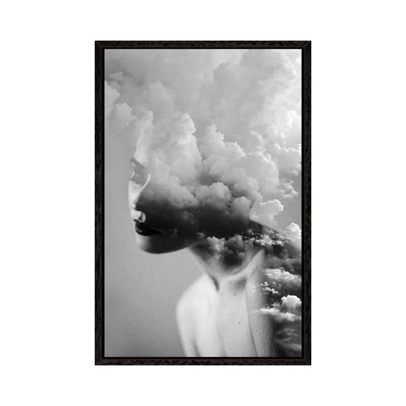 Cloudy Mind - Print on Canvas, 66.04cm H x 45.72cm W x 3.81cm D, Black Framed