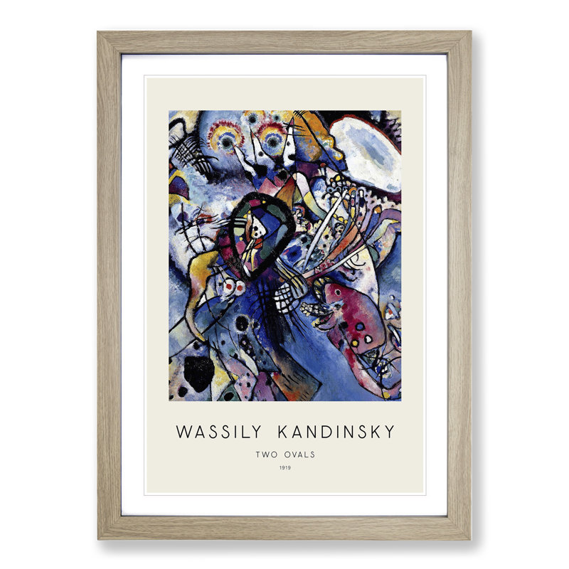 Two Ovals by Wassily Kandinsky - Framed Print, 48cm H x 36cm W x 2cm D, Oak