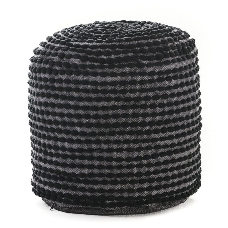 Pouf d'intérieur noir avec caractéristique de l'eau de rivière, Black