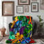 Coloured Glass Leaves - 1 Piece Premium Sherpa Blanket-101217824