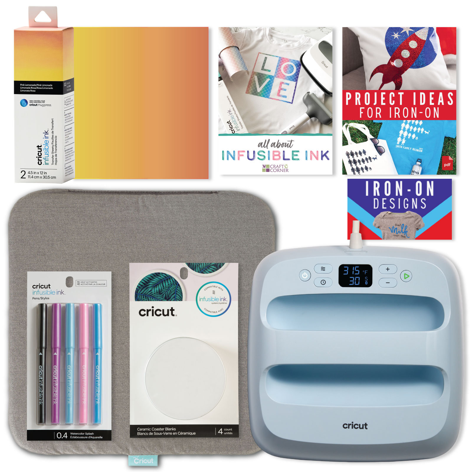 Cricut Easy Press 3 and Smart Iron On Heat Transfer Vinyl & Easy Press Mat  Bundle - Easy Heat Press Machine for HTV Sublimation and DIY Ironing