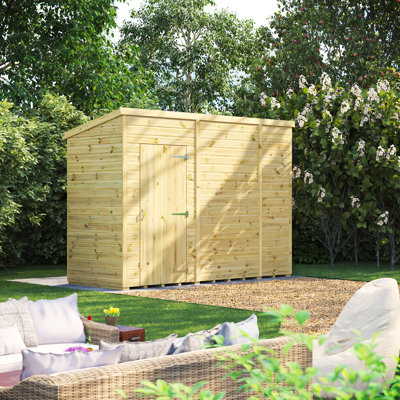 Powersheds 10 x 4ft Premium Pressure Treated Timber Windowless Pent Garden Shed