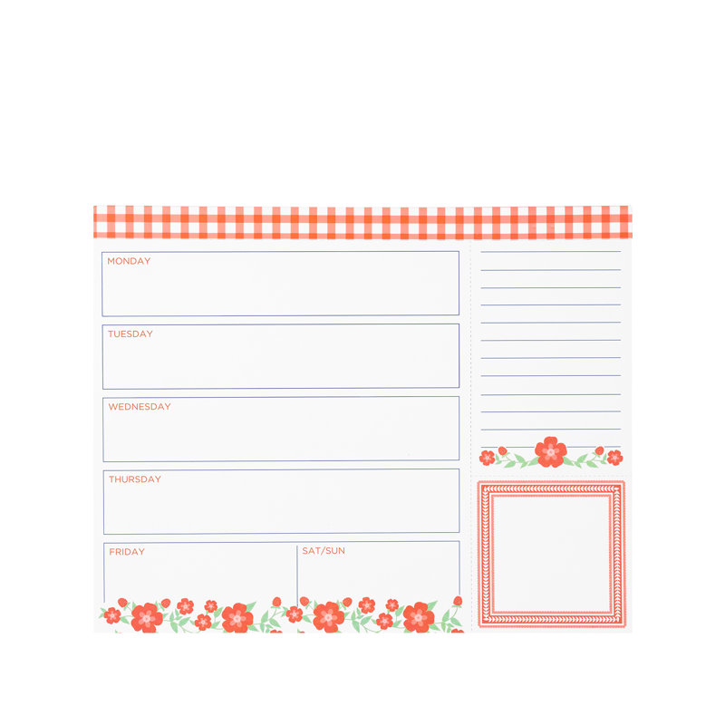 Weekly Meal Planner, Floral Cloud Dancer