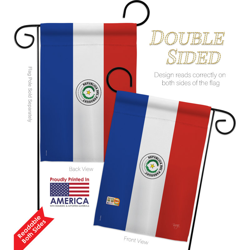 Ensemble de drapeaux décoratifs en polyester 2 faces 19 x 13 po 2 pièces paraguay impressions