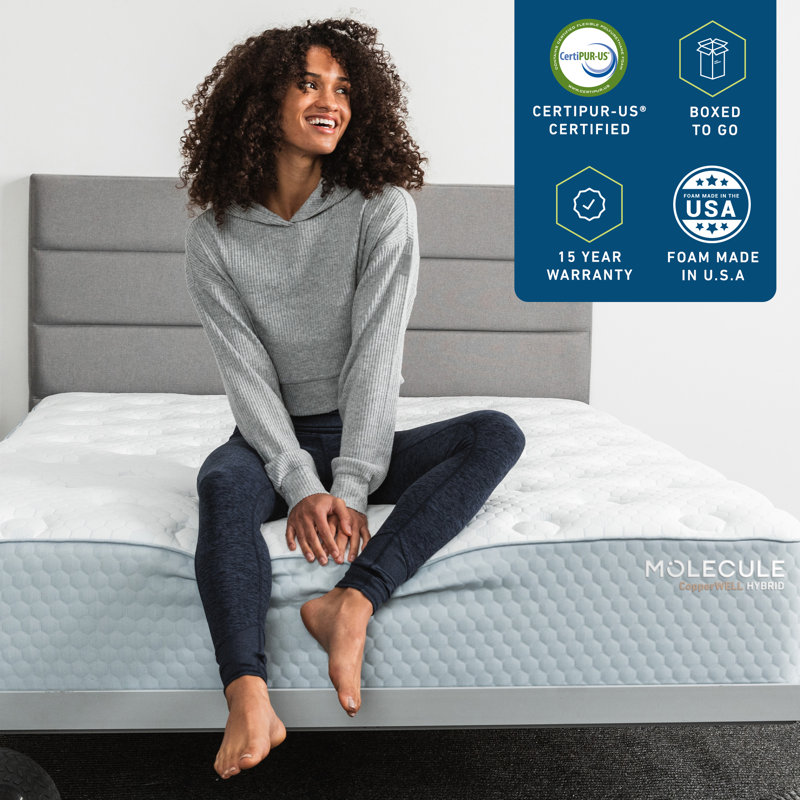 CopperWELL 13" Queen Hybrid Gel Memory Foam & Encased Coil Mattress