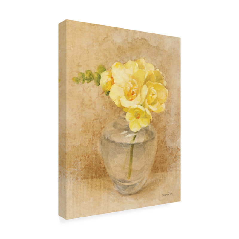 Art sur toile, bol Danhui Nai Freesia, H 32 po x l 24 po