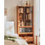 Vitrine en bois de cerisier Mid-Century moderne avec portes en verre