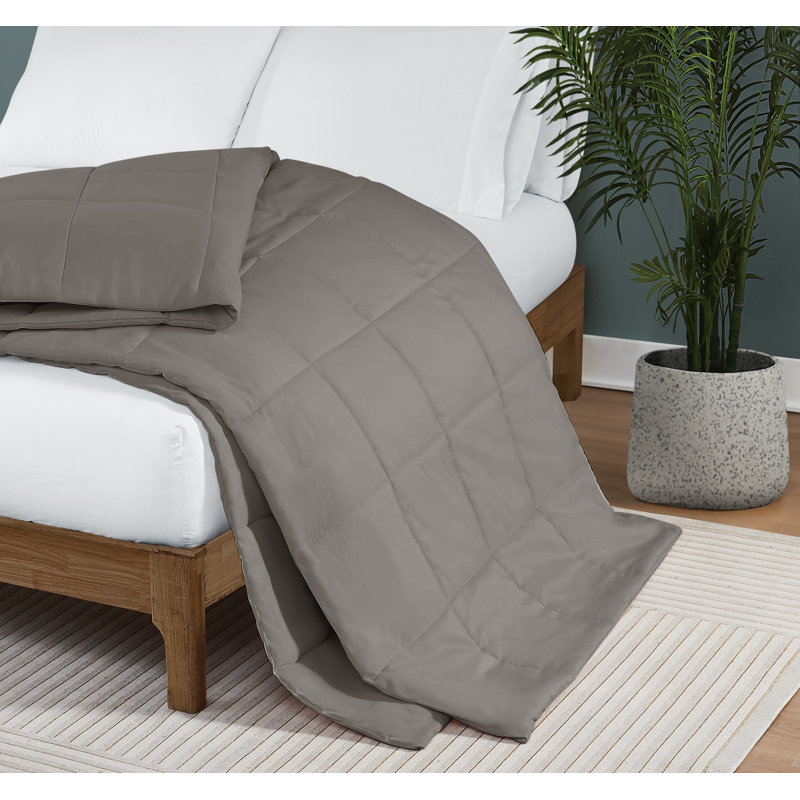 Couverture en duvet synthétique Trous, Simple extra long, Gris