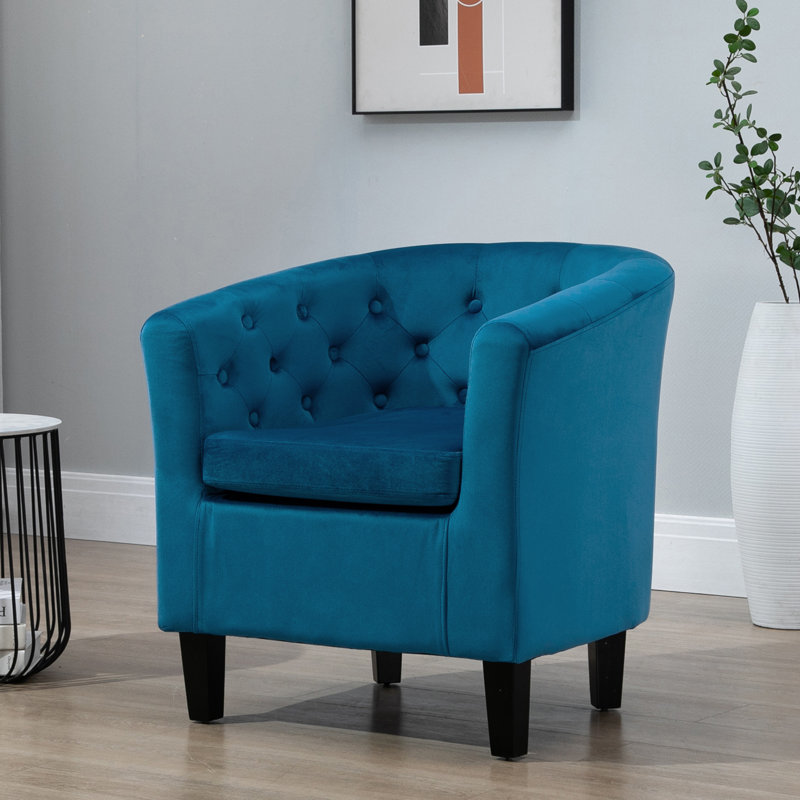 Tarbes Velvet Barrel Chair, Teal