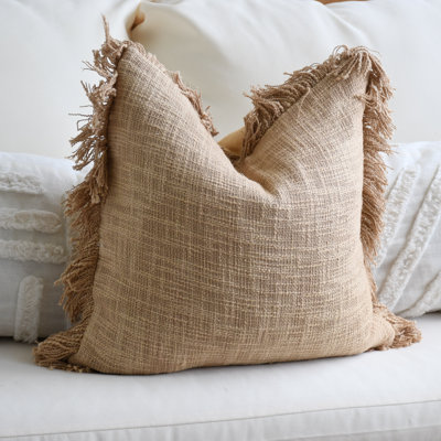 India Chic Fringe Cotton Pillow Cover