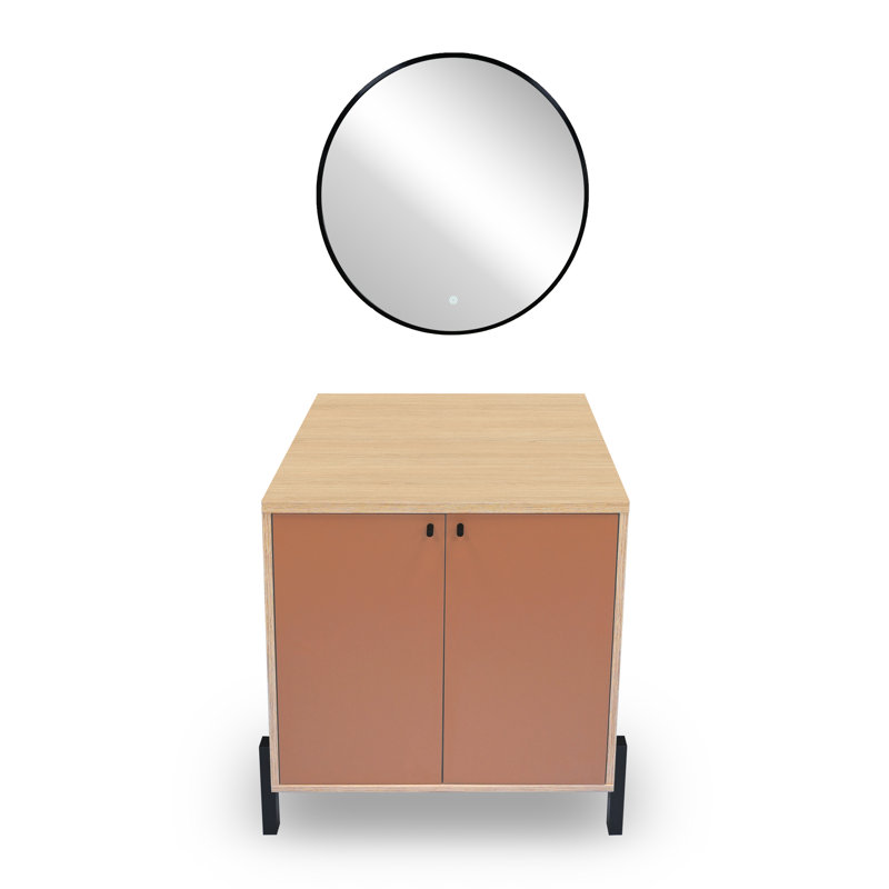 Azelle 129.2mm Bathroom Vanity with Basin, Apricot