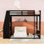 Lit superposé grand sur grand avec bureau intégré, charge USB, éclairage à DEL et tablettes de rangement-129595918