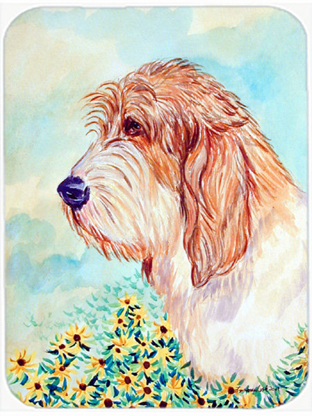 Planche à découper en verre caroline trésors vendéen Petit Basset Griffon