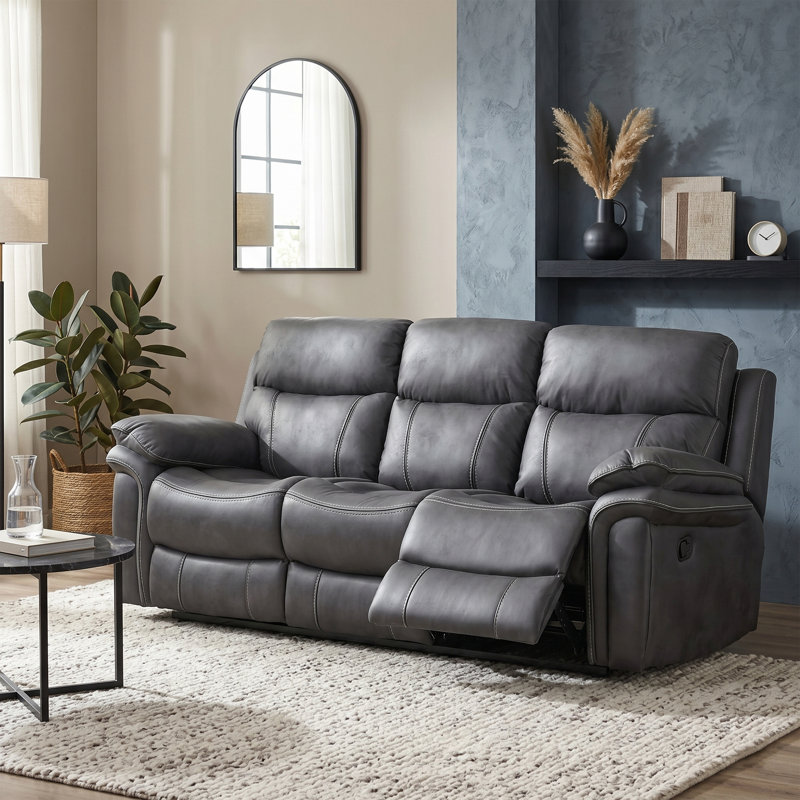 Adalynn Permian Seater Reclining Sofa, Charcoal Grey, 3