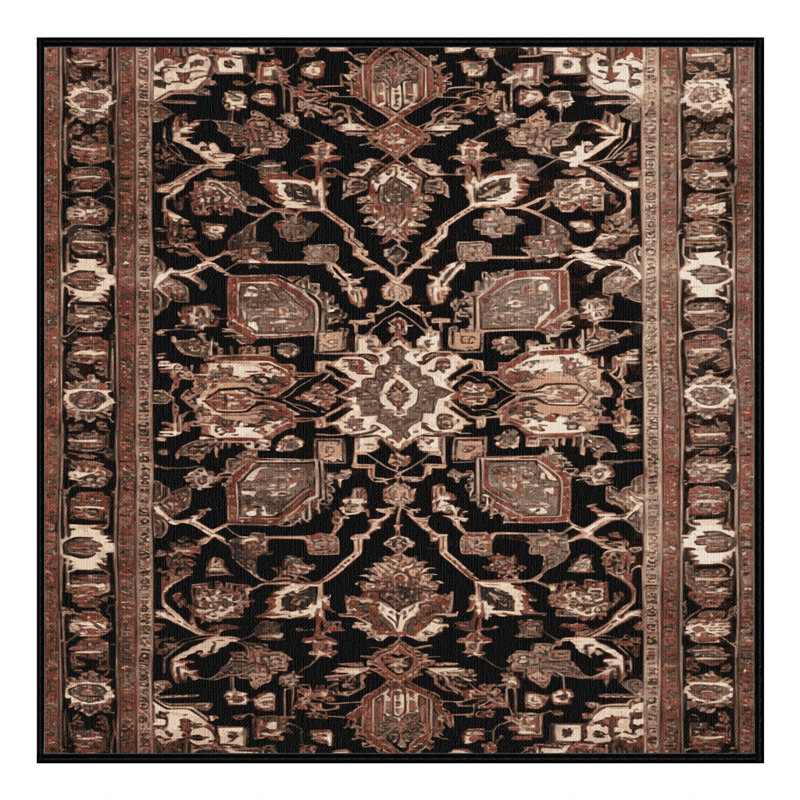 Machine Washable Persian Brown Area Rug, Rectangle 2' x 3'