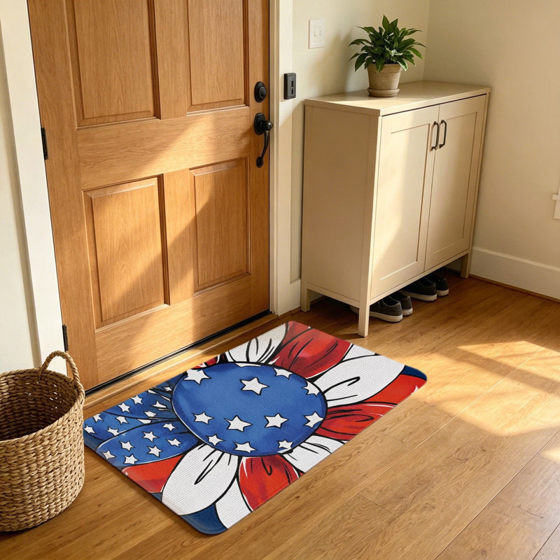 Paillasson Patriotic Daisy Flower 20 po x 32 po