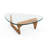 Mid-Century  Premium Triangle Glass Top Coffee Table With Solid Wood Base-751055286
