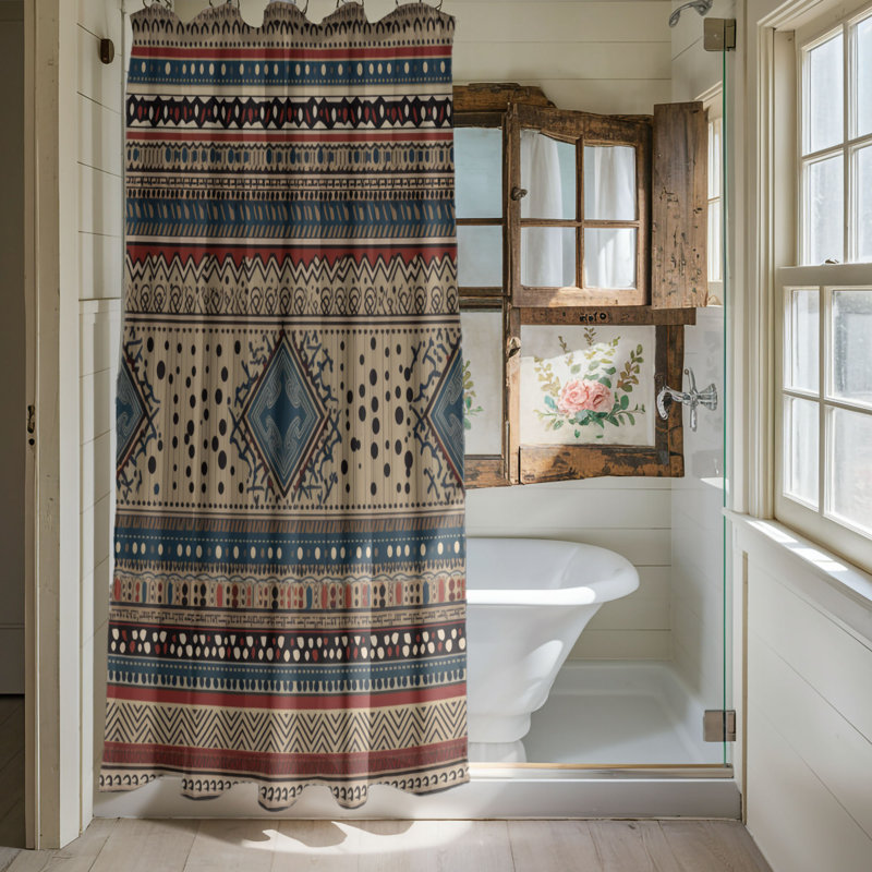 Boho Ferns - Premium Shower Curtain, 74"H x 71"W