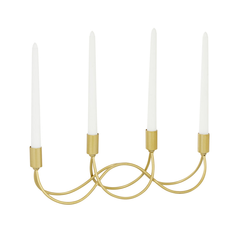 Cosmoliving By Cosmopolitan Gold Metal Contemporary Candelabra