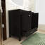 Meuble-lavabo moderne noir avec portes et tiroirs à fermeture en douceur