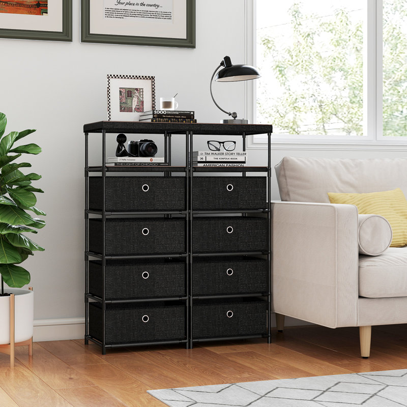 Commode 4 tiroirs avec tablette et bacs de rangement industriels