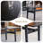 Modern Black Rectangular Solid Wood Dining Table-702228367