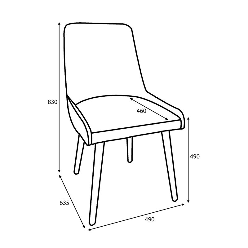 Bianca 46cm H Polyester Blend Upholstered Side Chair, Grey