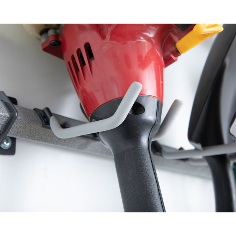 Large Gray Powder-Coated Steel Yard Tool Rack