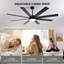 72" Ceiling Fan With Light, 6-Speed Remote Control, Reversible DC Motor, Modern 8 Blades With 6"/12"/19.5"  Downrods For Home Or Commercial Black/Walnut