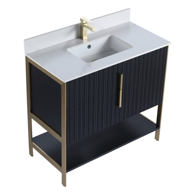 Meuble-lavabo moderne avec plateau en pierre Serenity