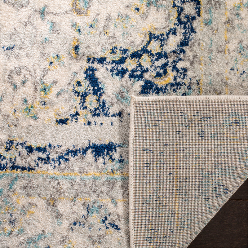 Tapis ivoire / bleu Christa, Rectangle 9 pi x 12 pi