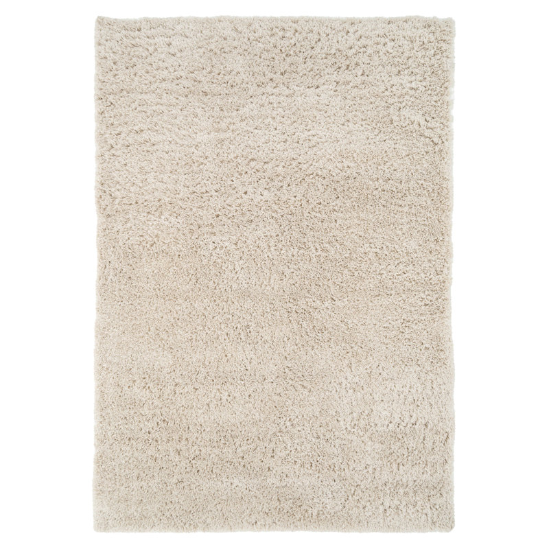 Durable Super Soft Shaggy Ecru Rug, Rectangle 160 x 230cm