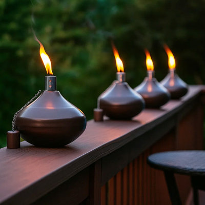 Torches citronnelle en métal 30 oz pour terrasse, porche ou terrasse