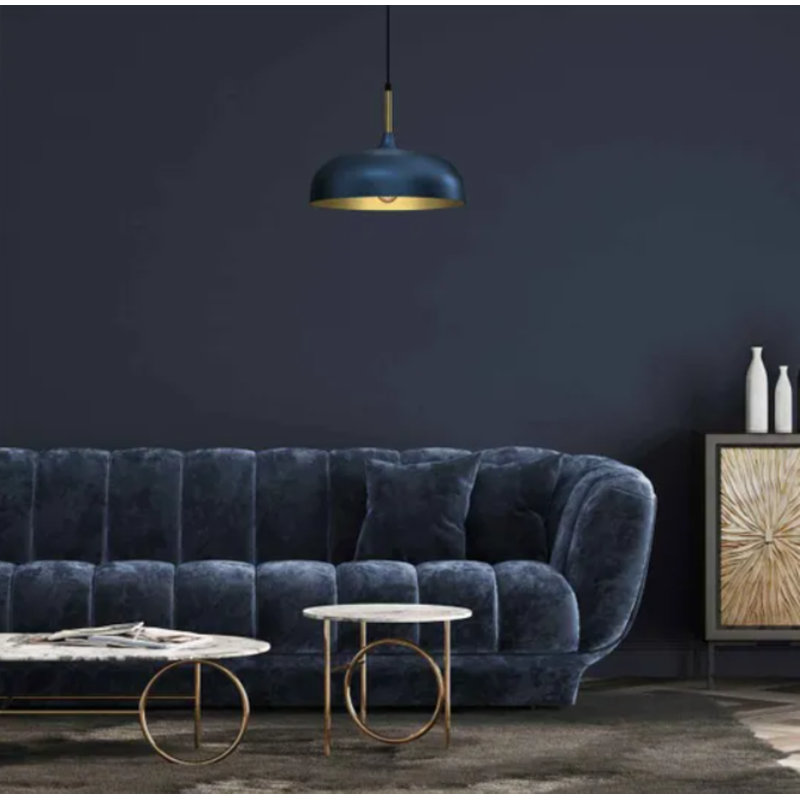 Milagro Pendant Lamp Lincoln Blue/gold 1xe27 35cm