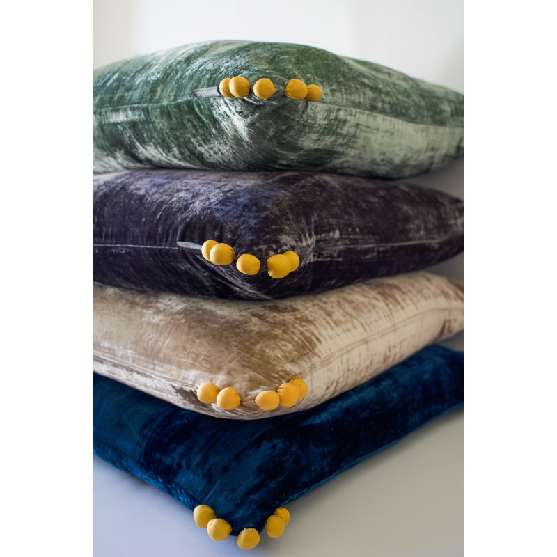 Omni Tassels Feather Reversible Throw Pillow, Sea Foam