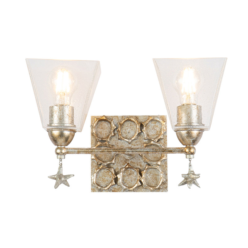 Star 2 Light Bath Vanity In Silver, Silver