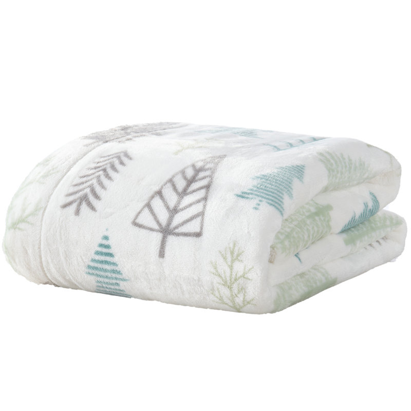 Optic White Velvet Plush Reversible Sherpa Throw Blanket