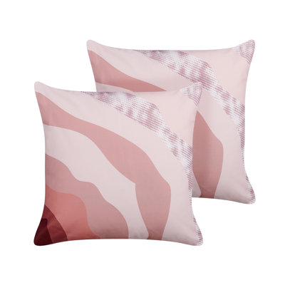 CAMPEI Indoor / Outdoor Pink Square Throw Cushion