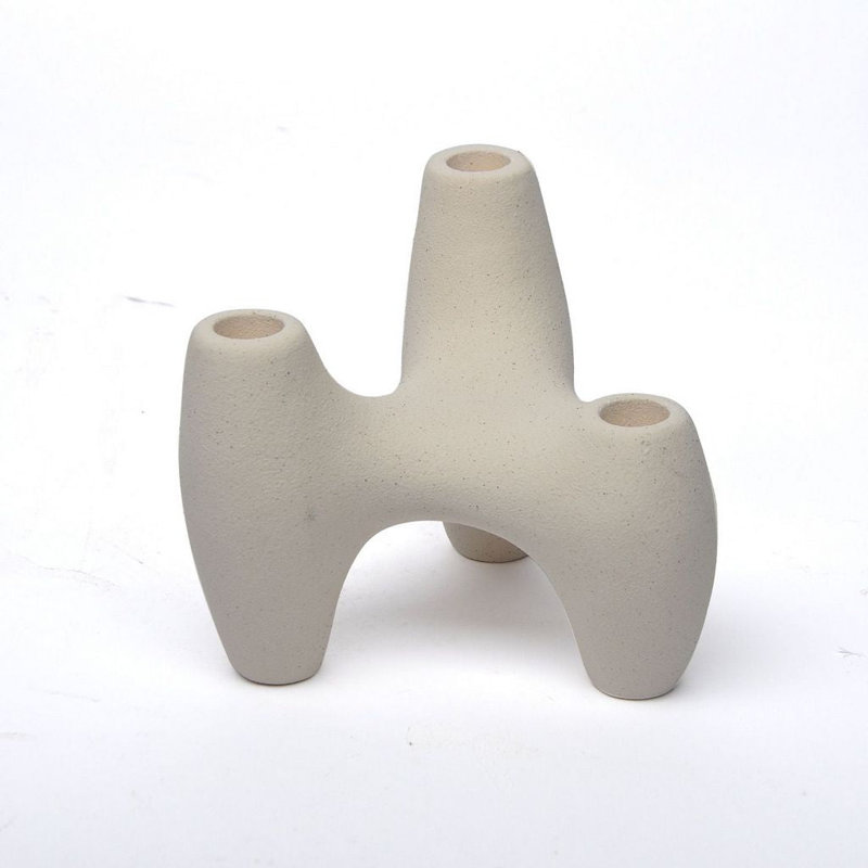 Ceramic Three Pillar Tabletop Candle Holder