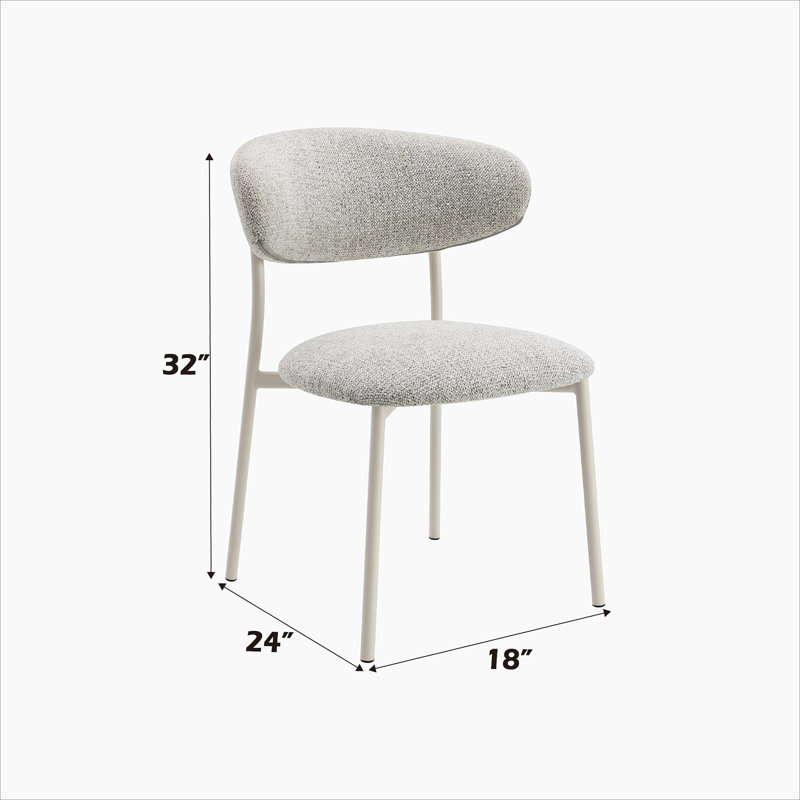 Kalam Light Grey Fabric Finish Side Chair (Set of 2)